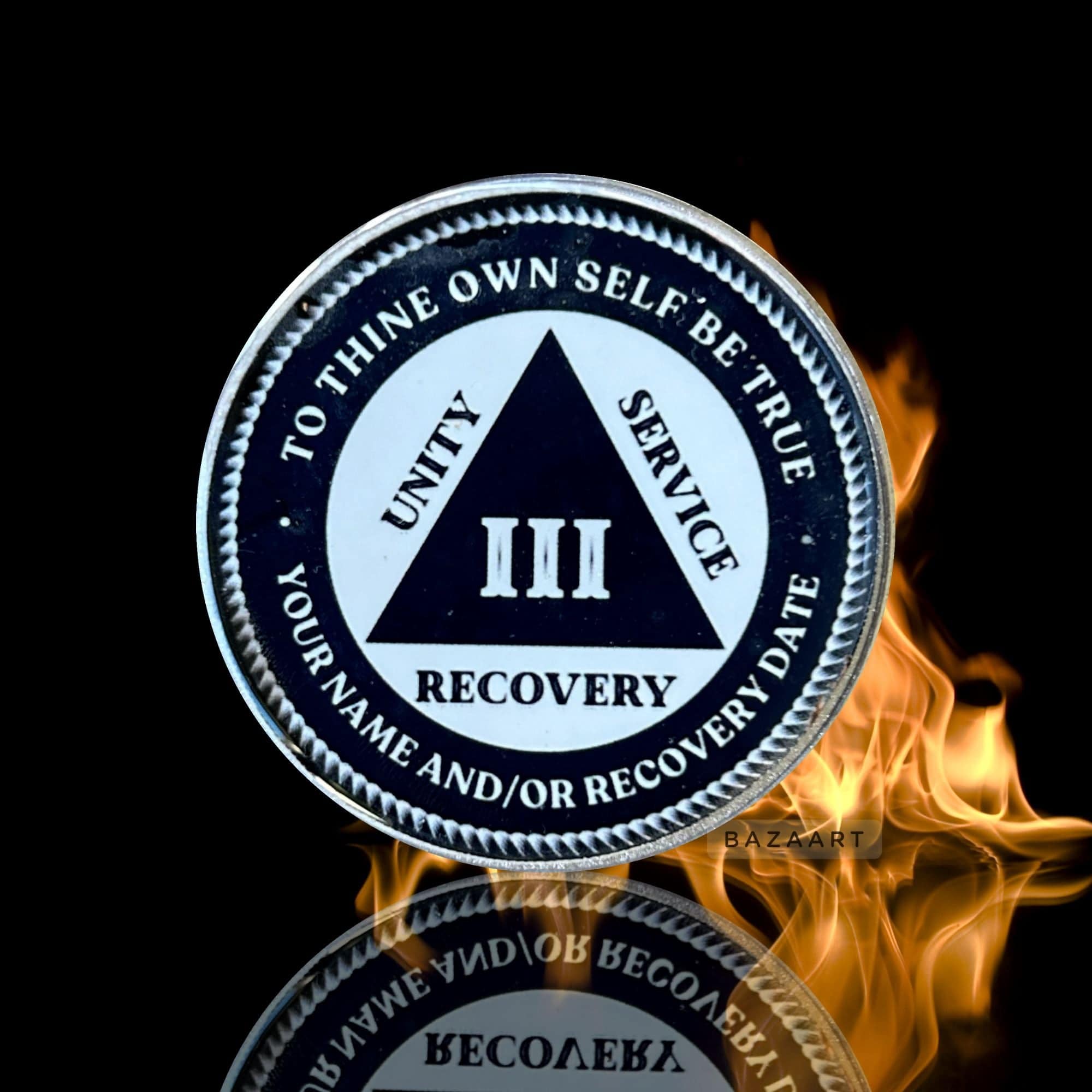 Alcoholics Anonymous Chip with AA Logo Recovery Medallion Clean and Sober Shop