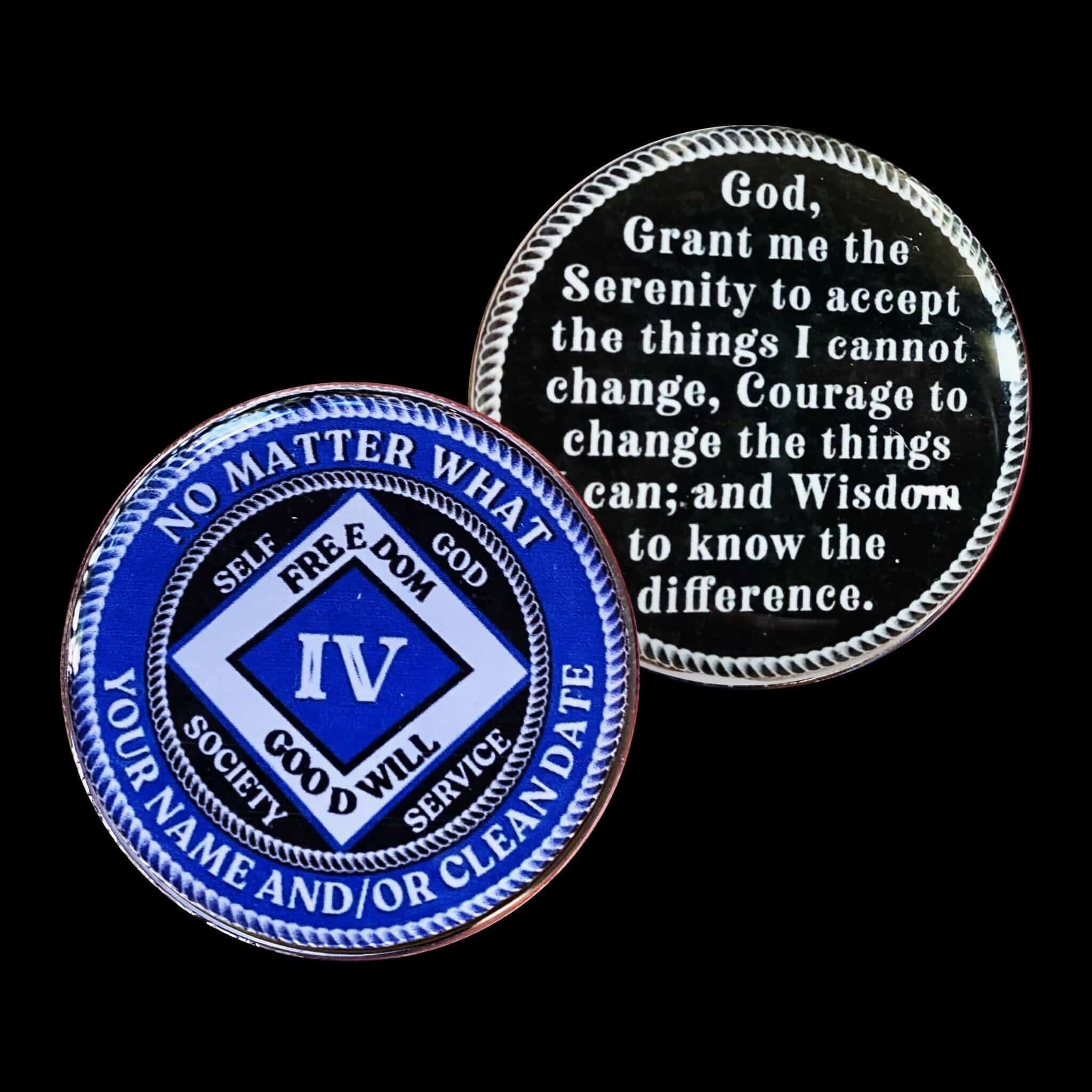 NA Keytag Token with Clean Service Logo Recovery Medallion Clean and Sober Shop