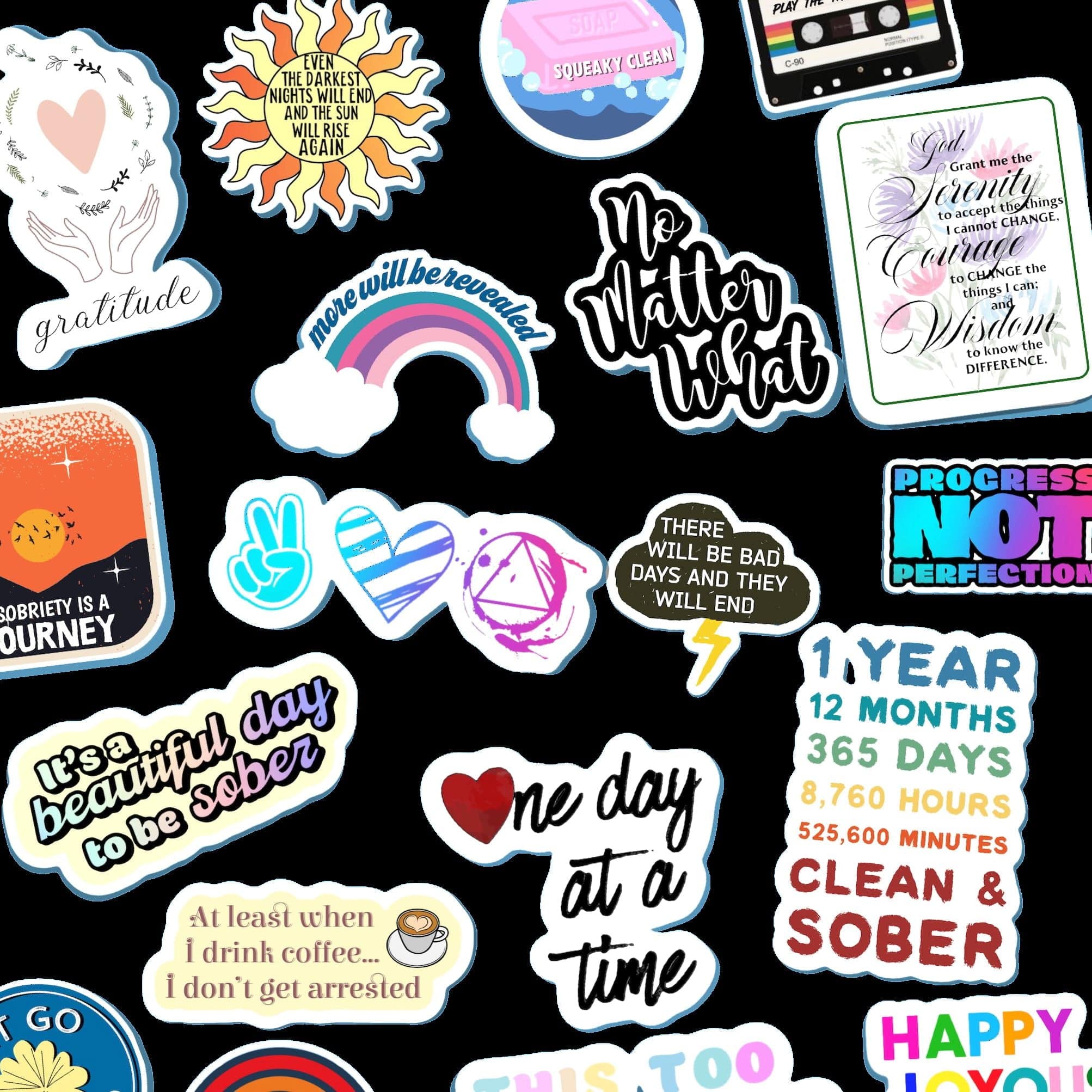 Sober AF Calligraphy Sticker and Decal Sobriety Stickers Clean and Sober Shop